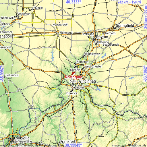 Topographic map of Northgate