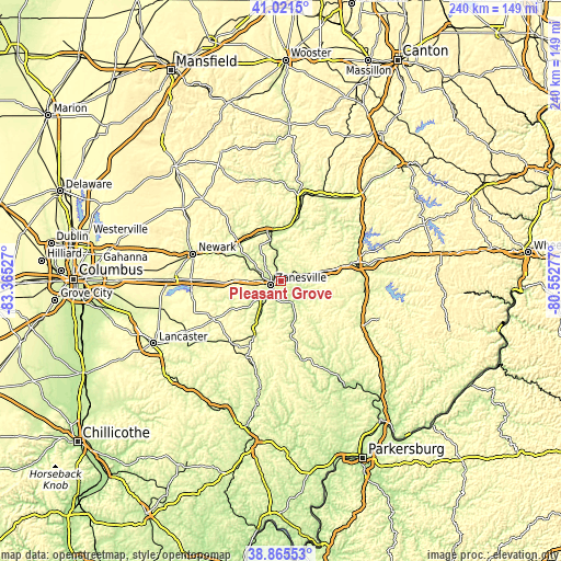 Topographic map of Pleasant Grove