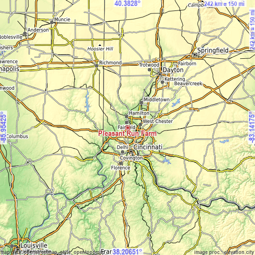 Topographic map of Pleasant Run Farm