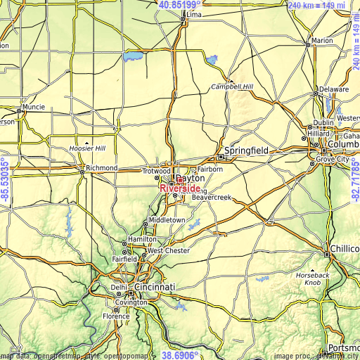 Topographic map of Riverside