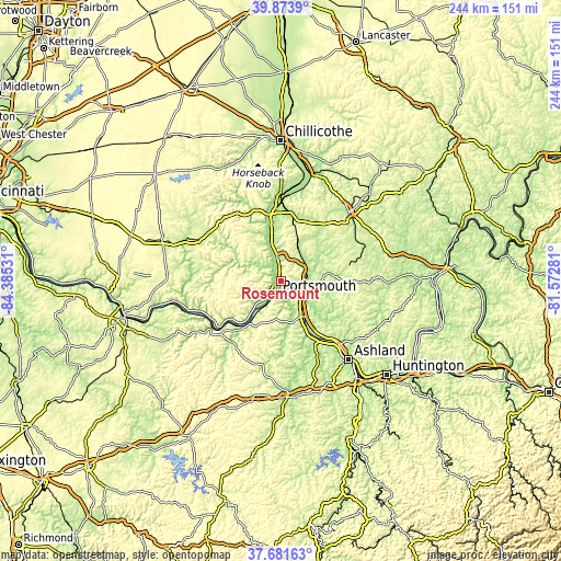 Topographic map of Rosemount