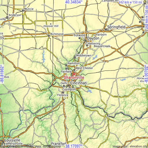 Topographic map of Sharonville