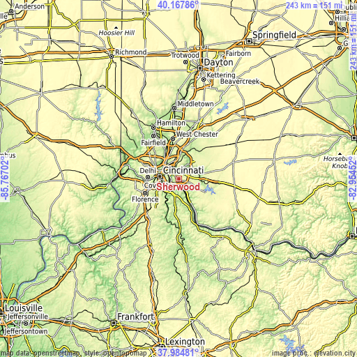 Topographic map of Sherwood