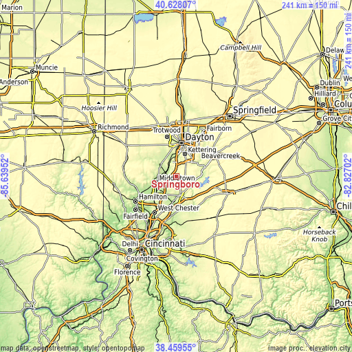 Topographic map of Springboro