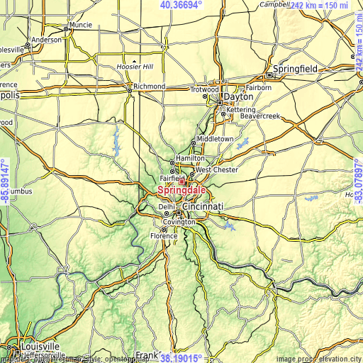 Topographic map of Springdale