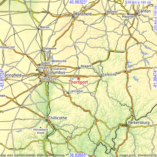 Topographic map of Thornport