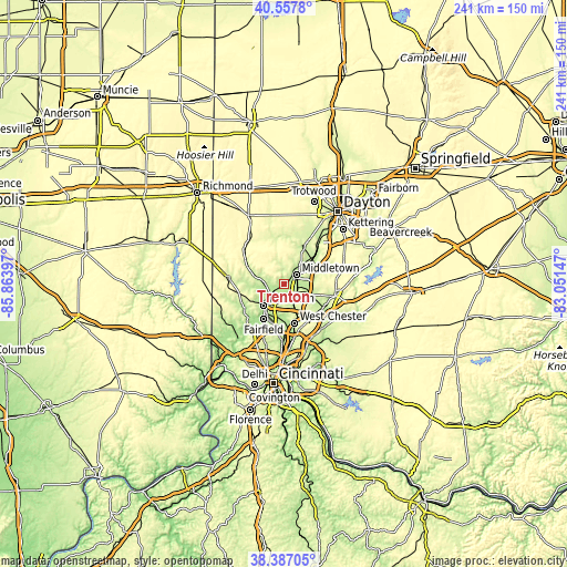 Topographic map of Trenton