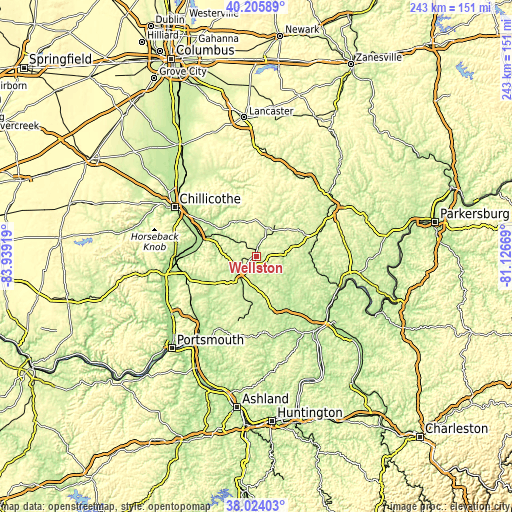 Topographic map of Wellston