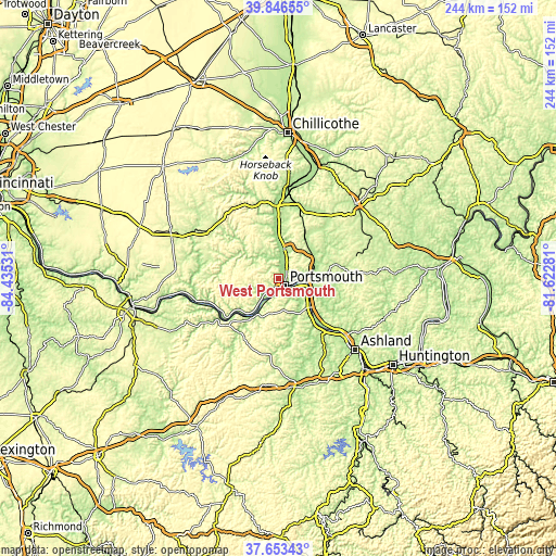 Topographic map of West Portsmouth