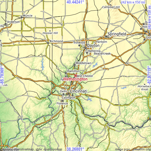 Topographic map of Wetherington