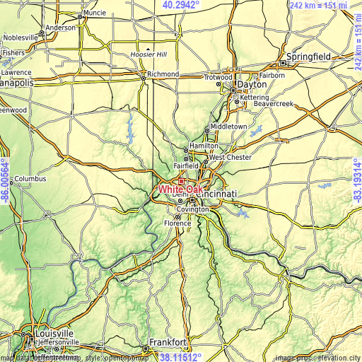 Topographic map of White Oak