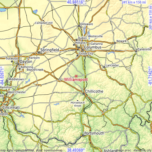 Topographic map of Williamsport