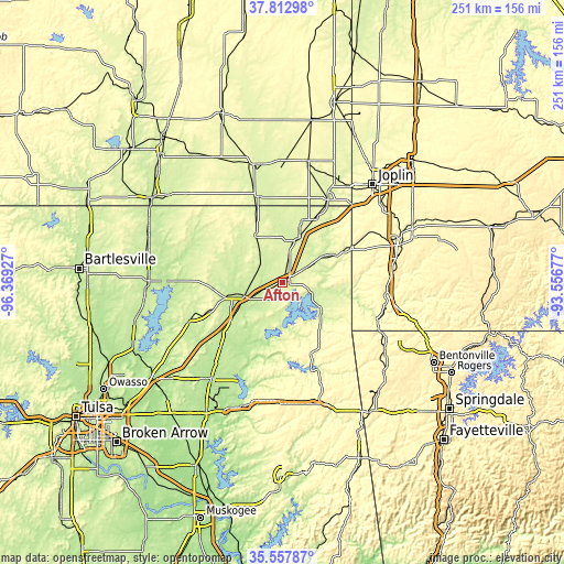 Topographic map of Afton