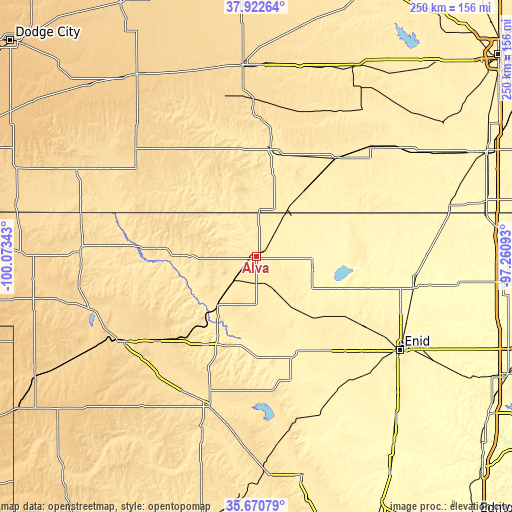 Topographic map of Alva