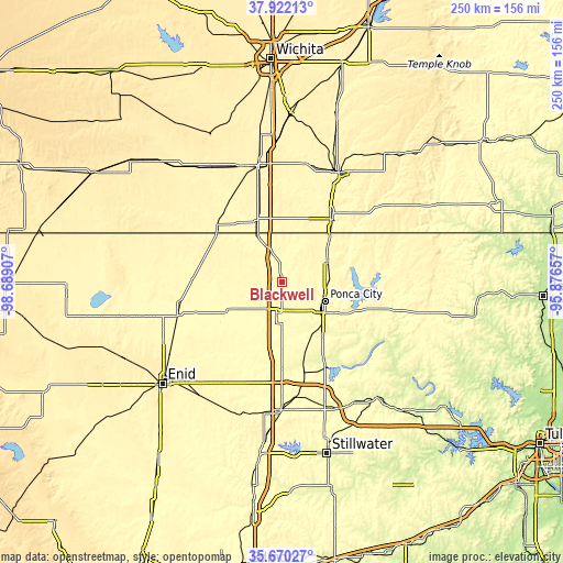 Topographic map of Blackwell