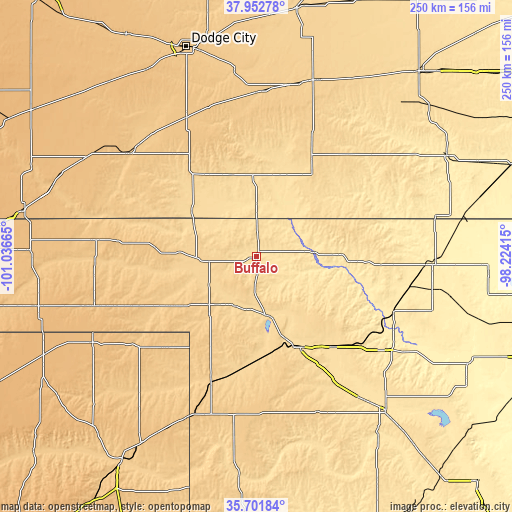 Topographic map of Buffalo