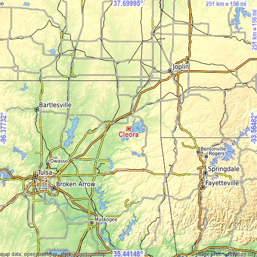 Topographic map of Cleora