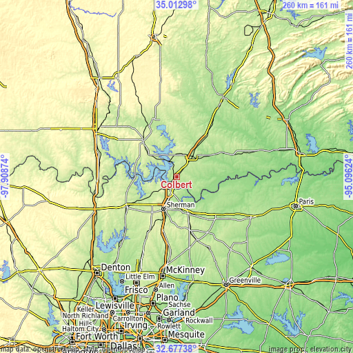 Topographic map of Colbert