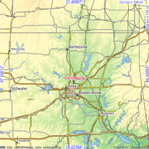 Topographic map of Collinsville