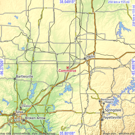 Topographic map of Commerce