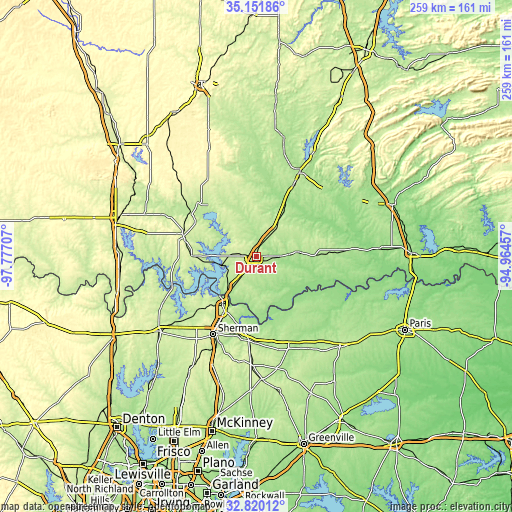 Topographic map of Durant