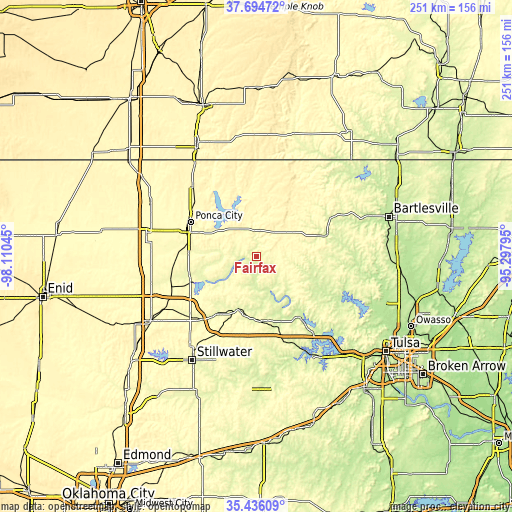 Topographic map of Fairfax