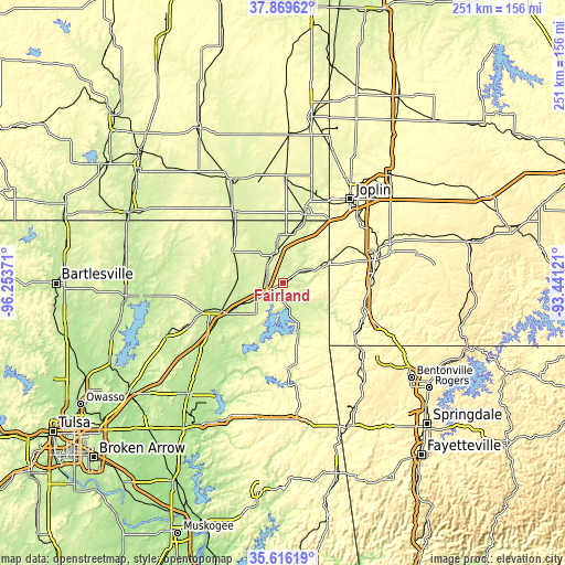 Topographic map of Fairland