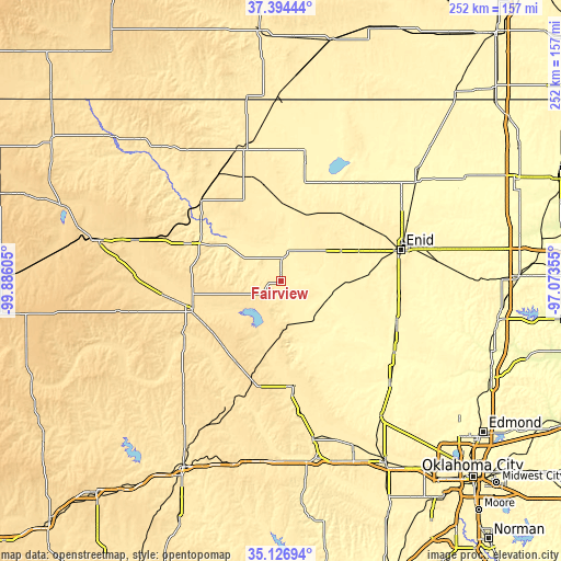 Topographic map of Fairview