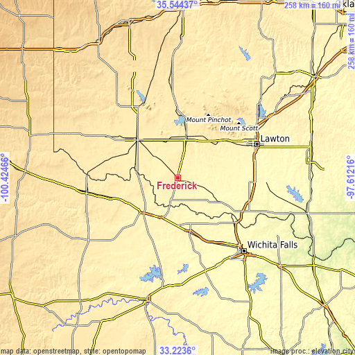 Topographic map of Frederick