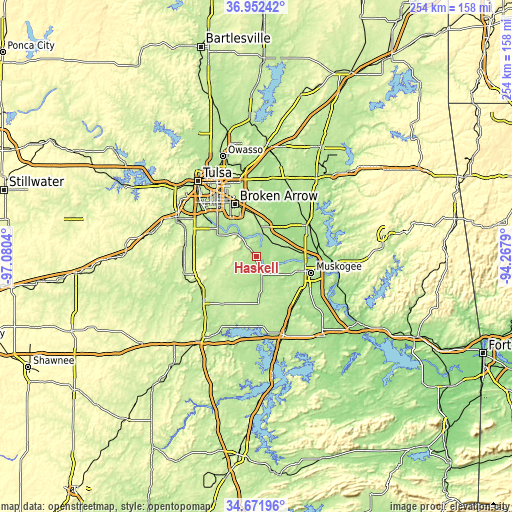 Topographic map of Haskell