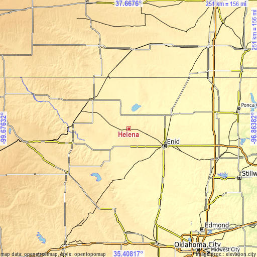 Topographic map of Helena