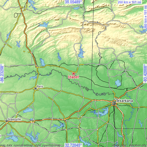 Topographic map of Idabel