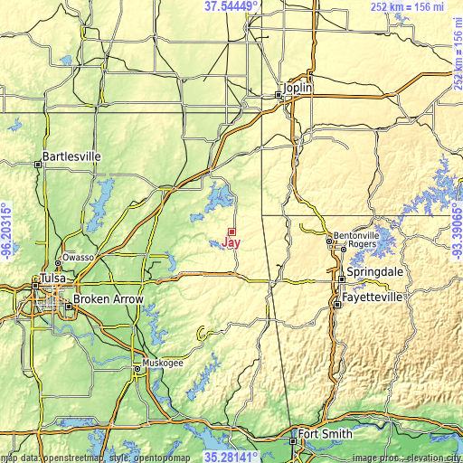 Topographic map of Jay