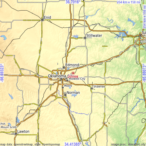 Topographic map of Jones