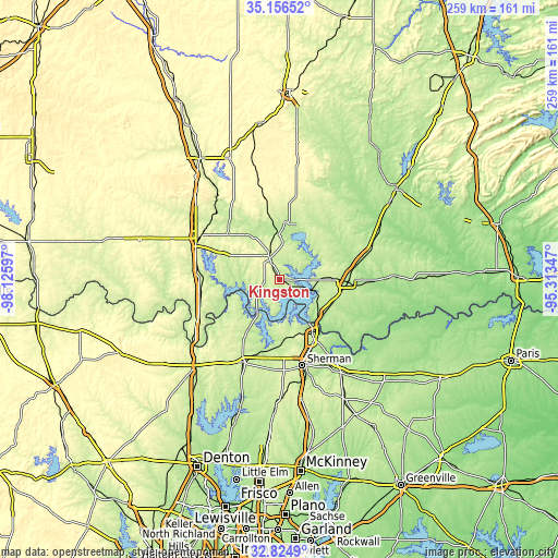 Topographic map of Kingston