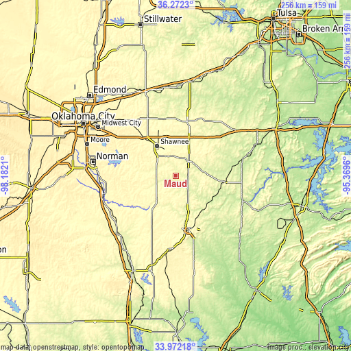 Topographic map of Maud