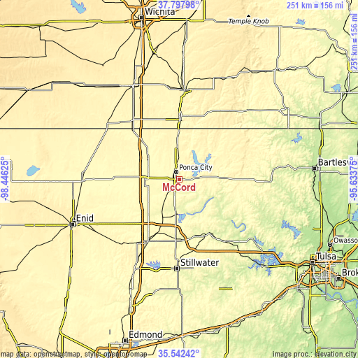 Topographic map of McCord