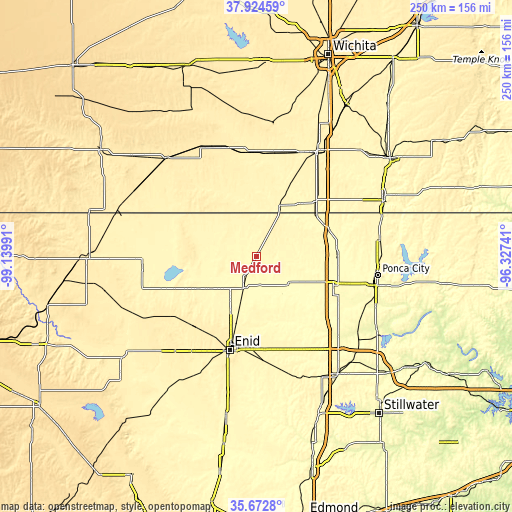 Topographic map of Medford