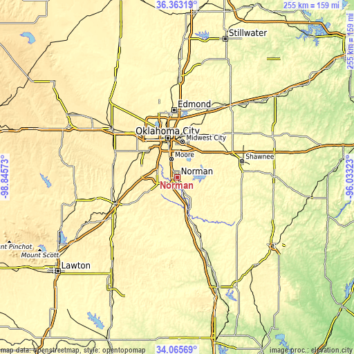 Topographic map of Norman