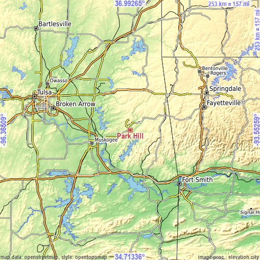 Topographic map of Park Hill