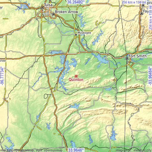 Topographic map of Quinton