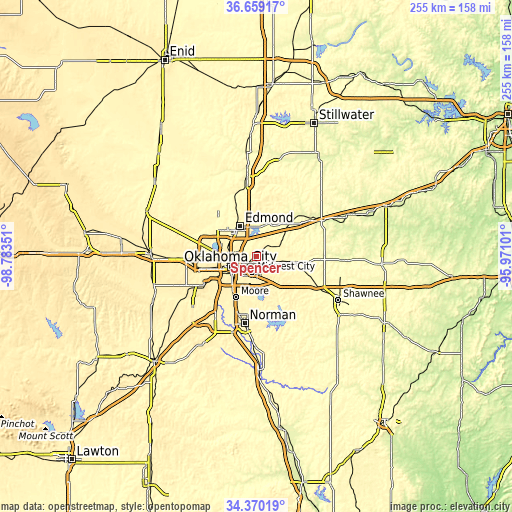 Topographic map of Spencer