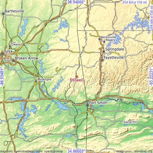 Topographic map of Stilwell