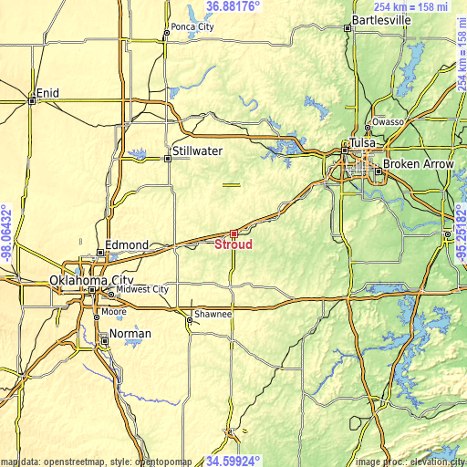 Topographic map of Stroud