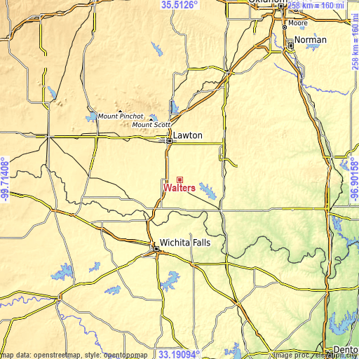 Topographic map of Walters