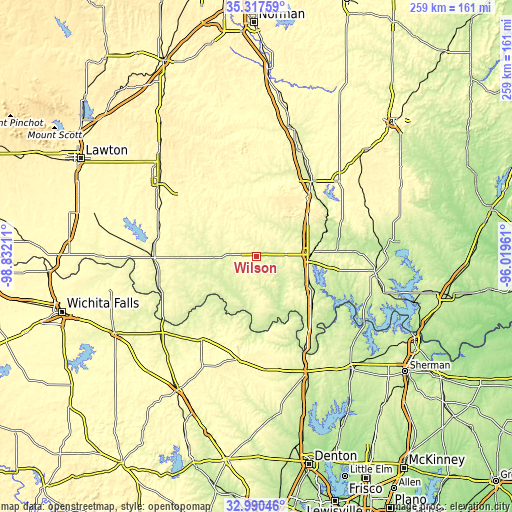 Topographic map of Wilson