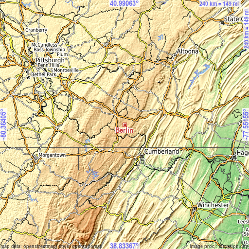 Topographic map of Berlin