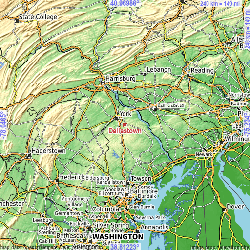 Topographic map of Dallastown