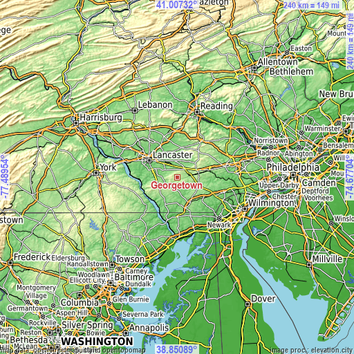 Topographic map of Georgetown