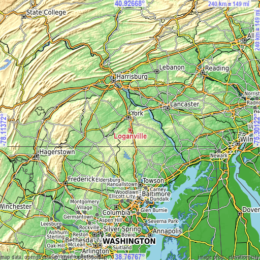 Topographic map of Loganville